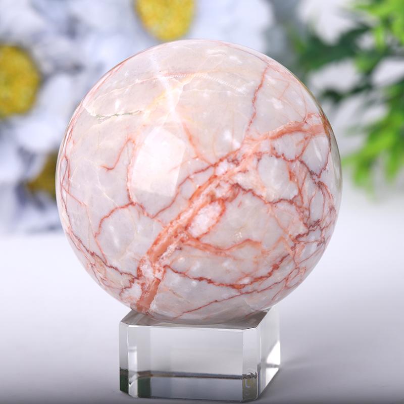 2.5"-4.5" Red Line Sphere Wholesale Crystals