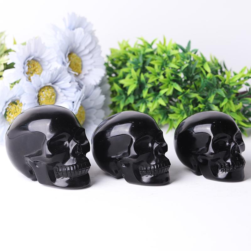 Black Obsidian Skull Crystal Carvings for Halloween Wholesale Crystals