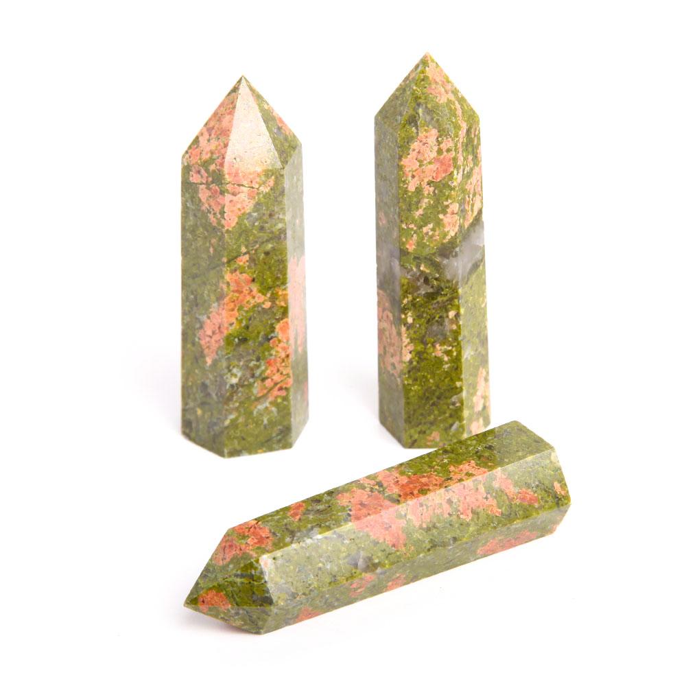 Set of 3 Unakite Crystal Point Wholesale Crystals