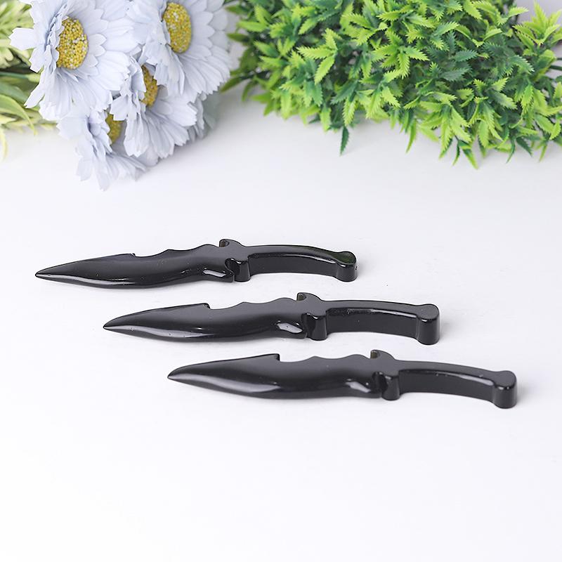 6" Hot Sale Black Obsidian Knife Carving Wholesale Crystals