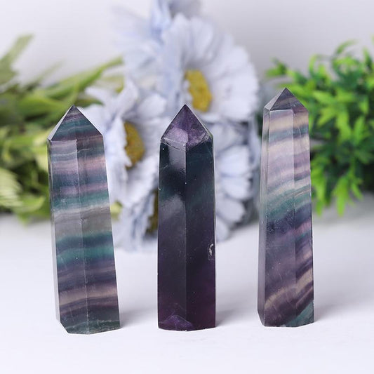 High Quality Crystal Wand Points Colorful Fluorite Tower Small Rainbow Fluorite Point Wholesale Crystals