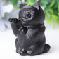 2" Black Obsidian Cute Cat Crystal Carvings for Halloween Wholesale Crystals