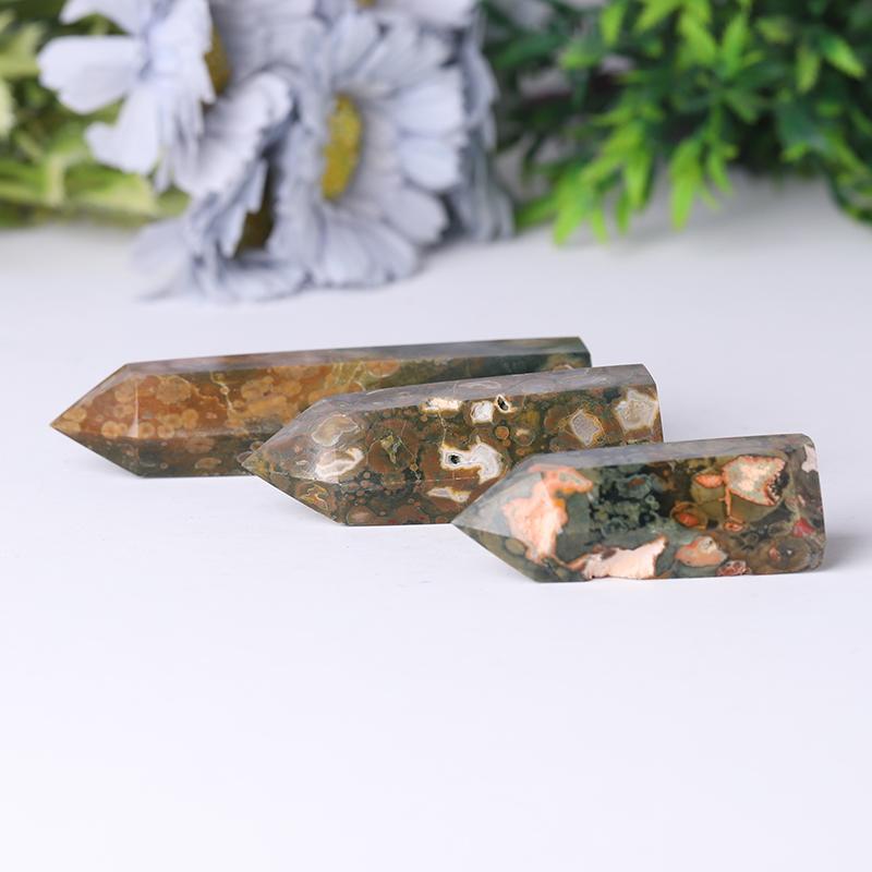 Hotsale Natural Rainforest Jasper Point Healing Crystal Tower Wholesale Crystals