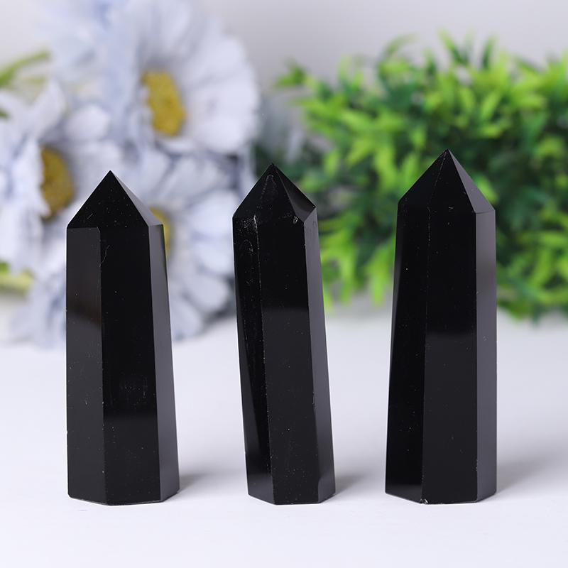 Wholesale Black Obsidian Point Polished Healing Tower Wholesale Crystals