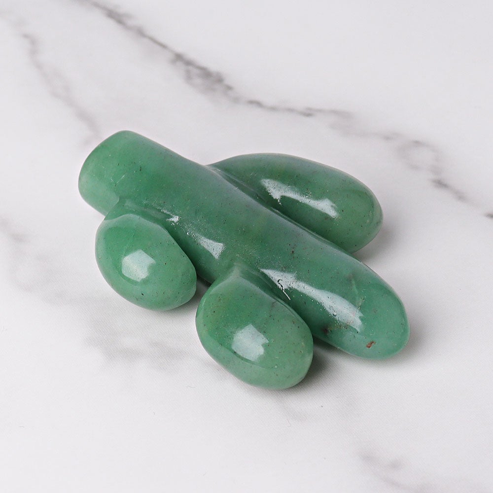 3.1" Green Aventurine Cactus Crystal Carvings Wholesale Crystals