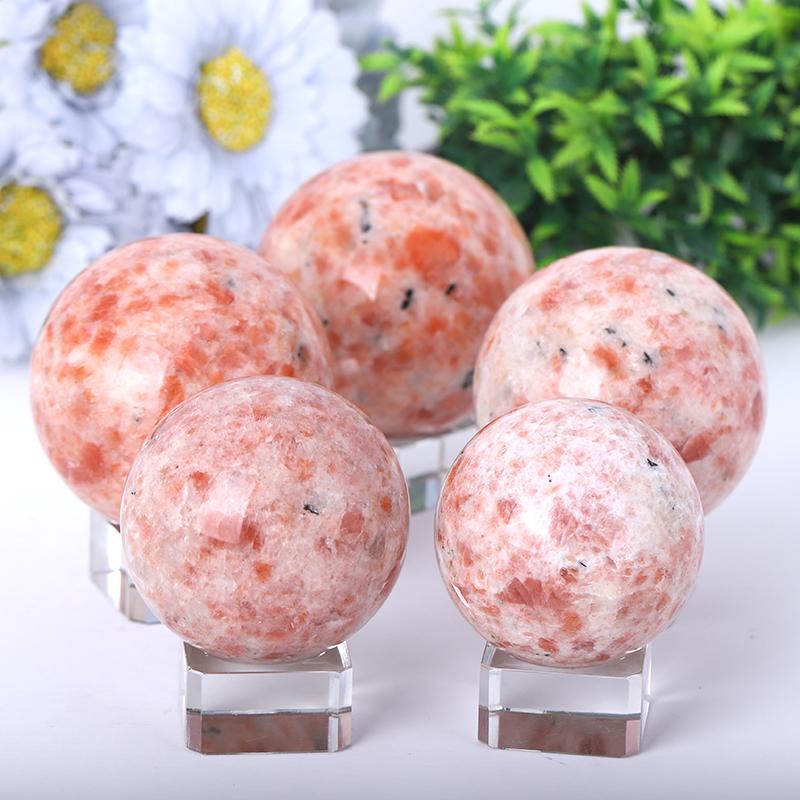 2.5"-4.5" Gold Strawberry Quartz Sphere Wholesale Crystals