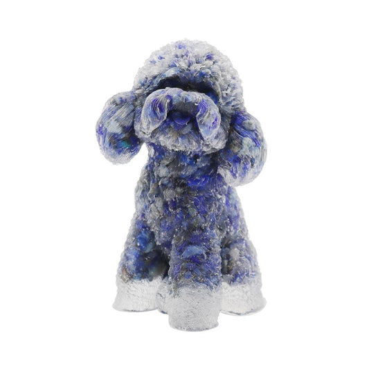 Resin Dog Figurines with Lapis Gravel Toy Poodle Wholesale Crystals