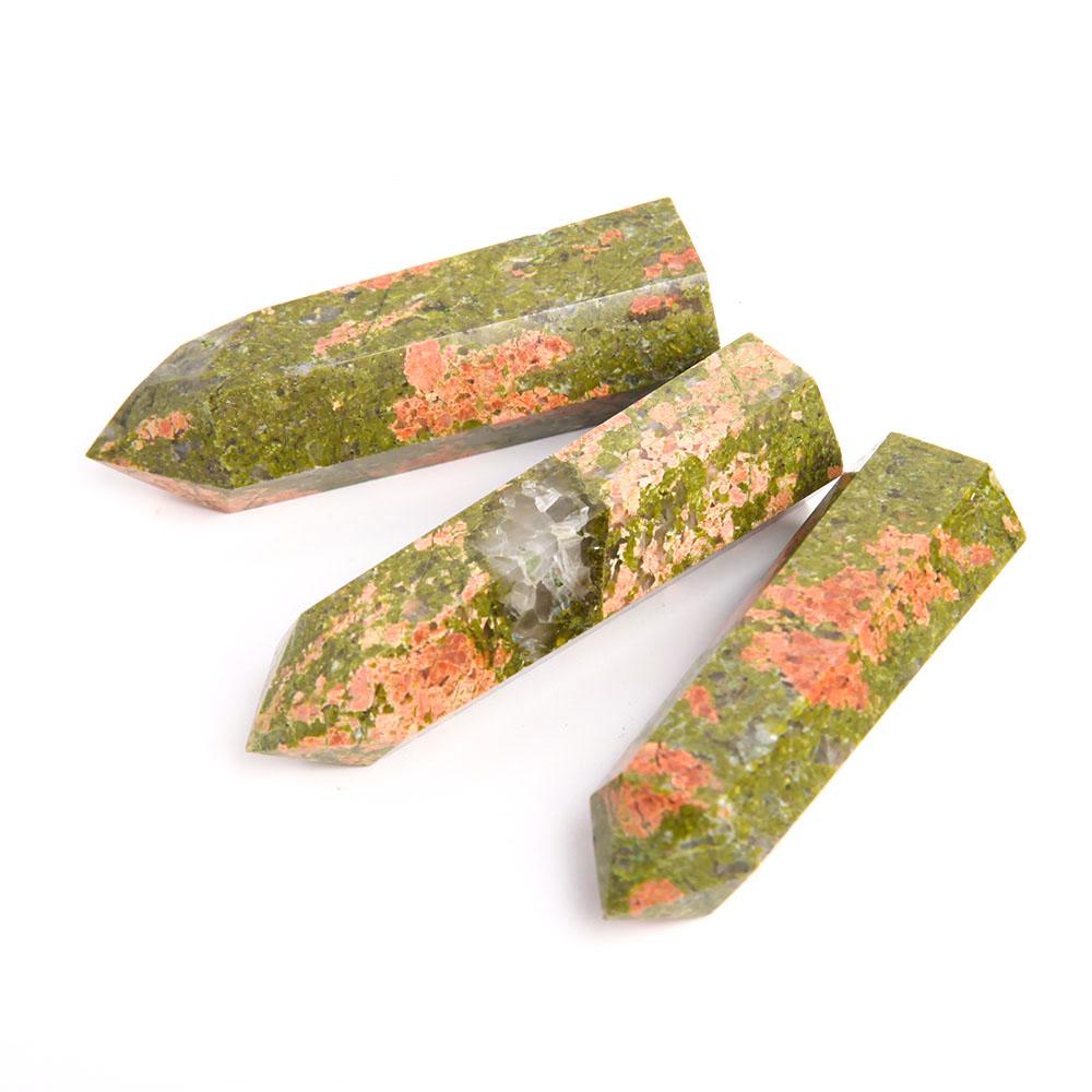 Set of 3 Unakite Crystal Point Wholesale Crystals