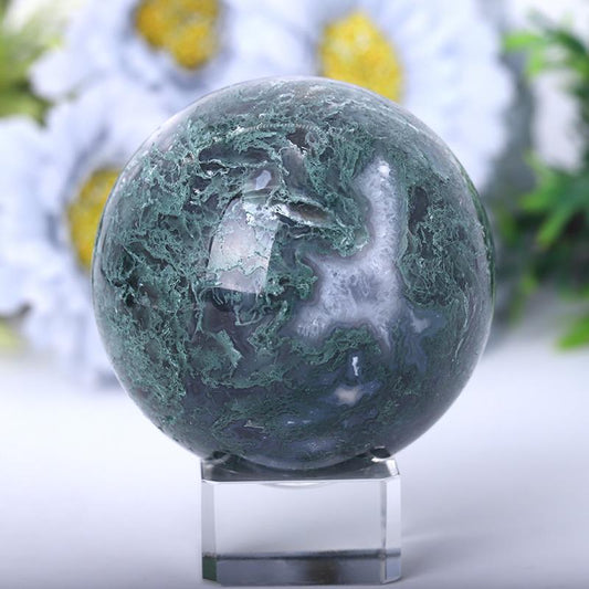 2.0"-4.5" Moss Agate Sphere Wholesale Crystals