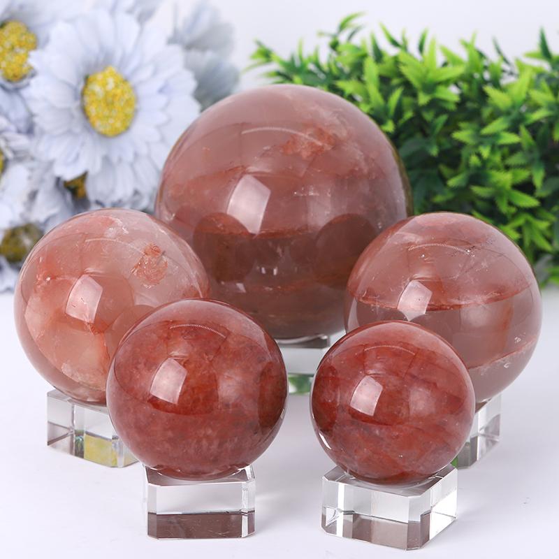 2.5“-4.5” Fire Quartz Sphere Wholesale Crystals