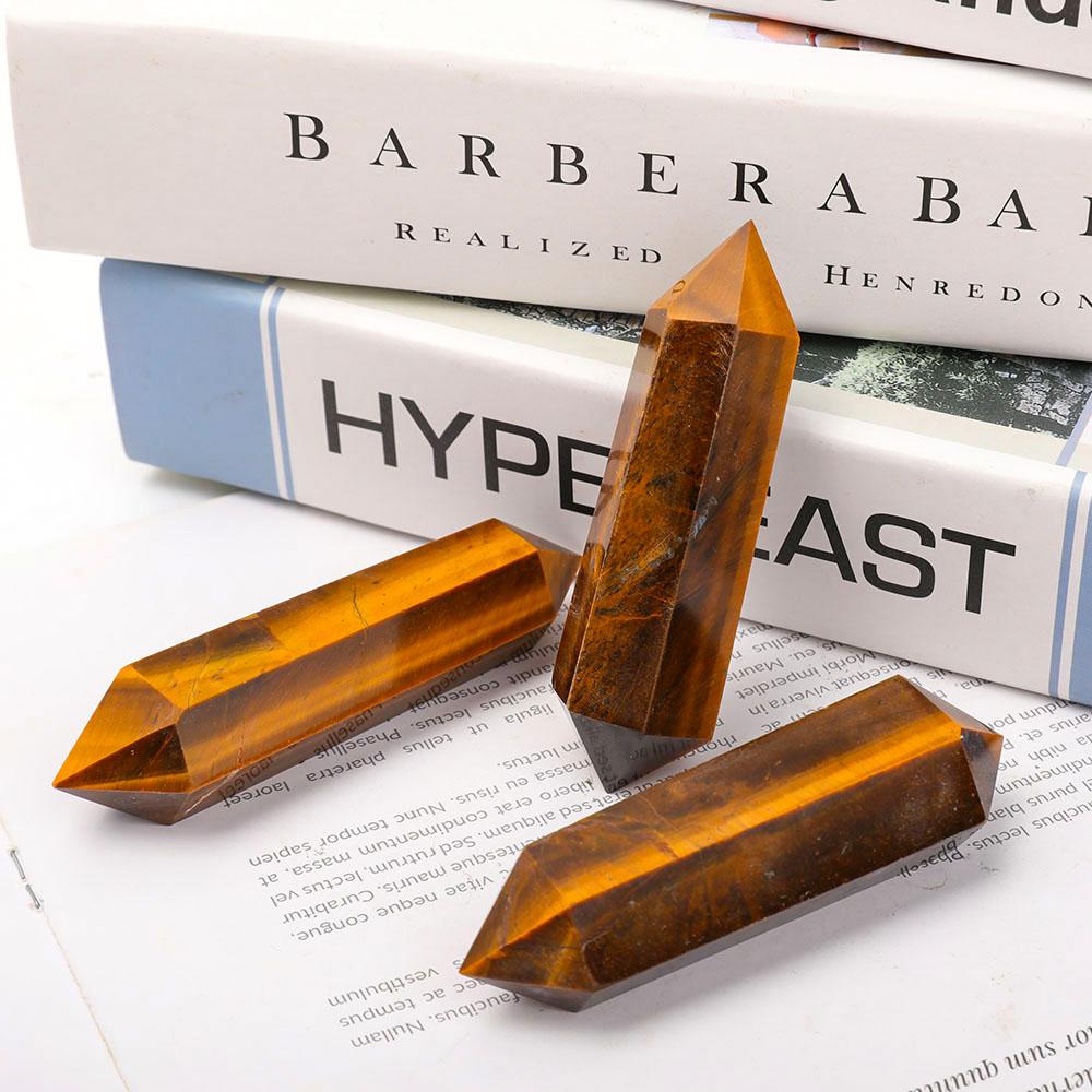 Tiger Eye Double Terminated Points Wholesale Crystals