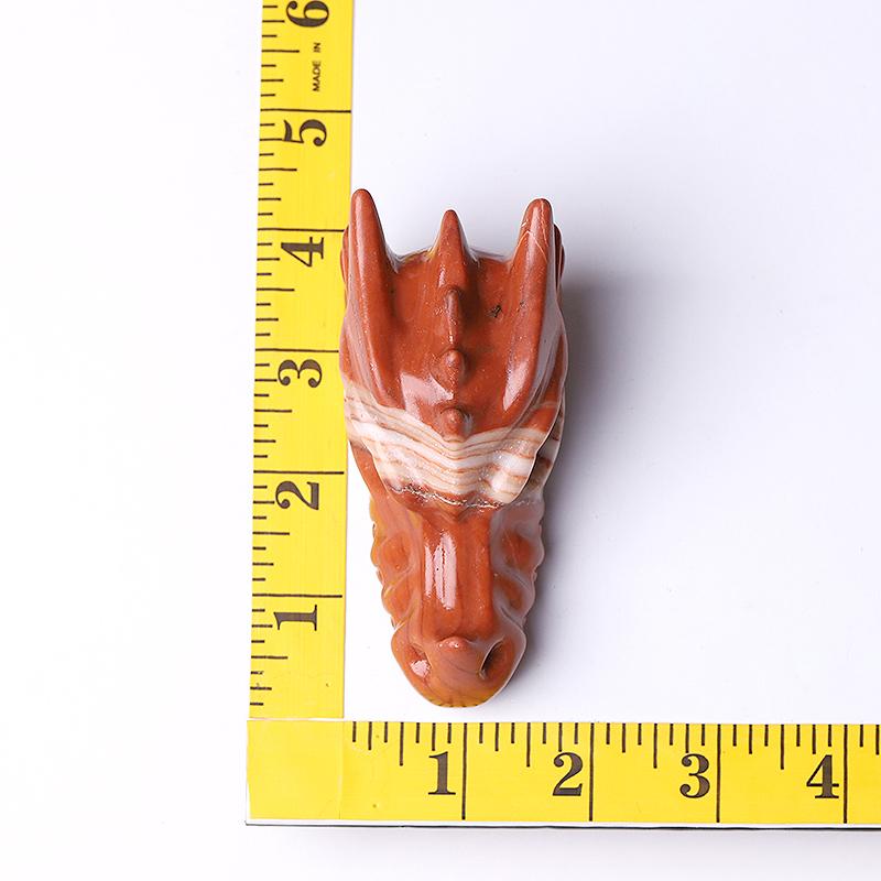 3" Red Jasper Dragon Head Crystal Carvings Wholesale Crystals