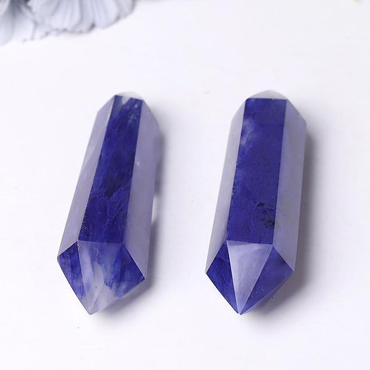 Blue Smelting Quartz Double Terminated Point Wholesale Crystals