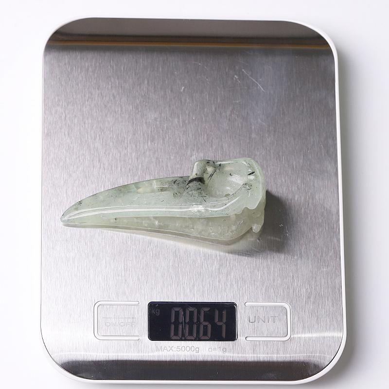 3.5" Natural Prehnite Crow Skull Head Healing Carving Epidote Wholesale Crystals