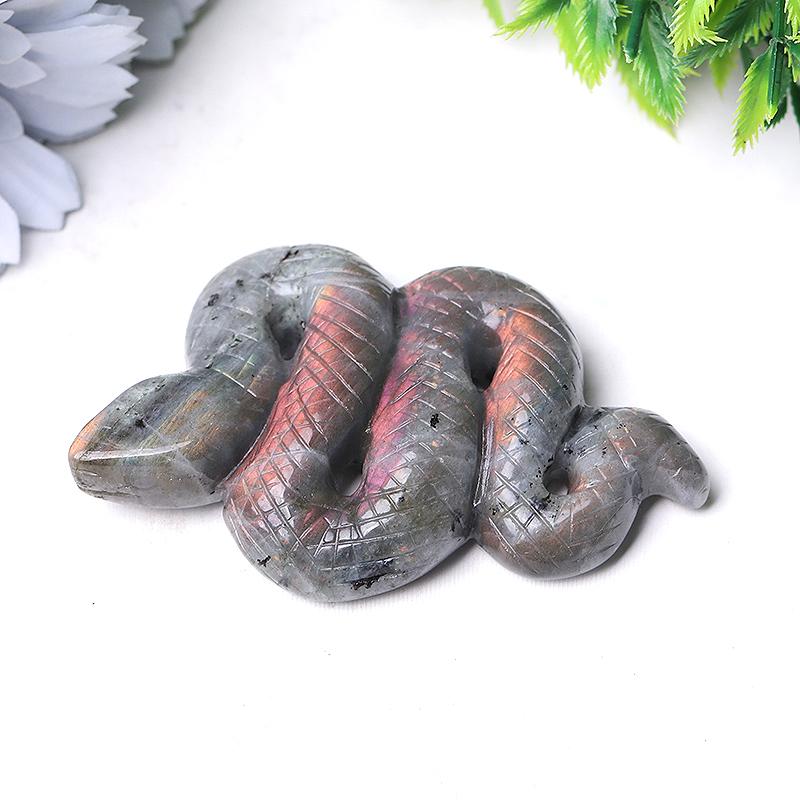 3.5" Labradorite Snake Crystal Carvings Wholesale Crystals