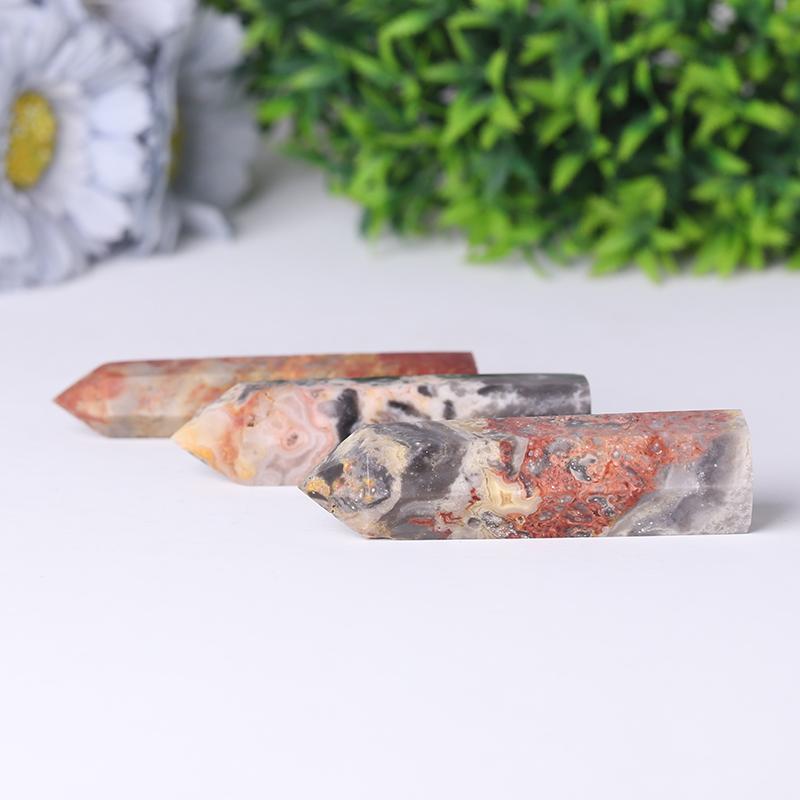 Natural Crystal Healing Wand Gemstone Point Crazy Agate Point Wholesale Crystals