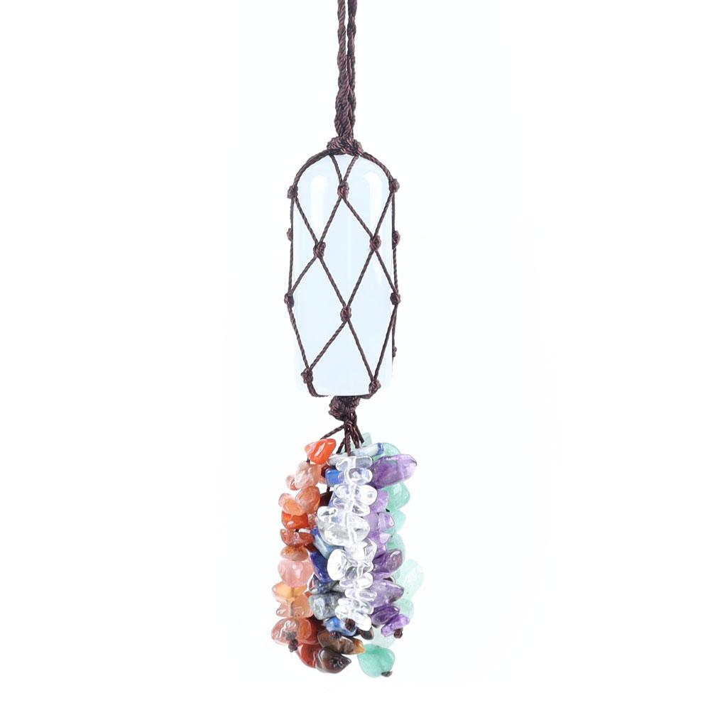 Natural Raw Clear Crystal Healing Stone Chakra Tassels Hanging Ornament Wholesale Crystals