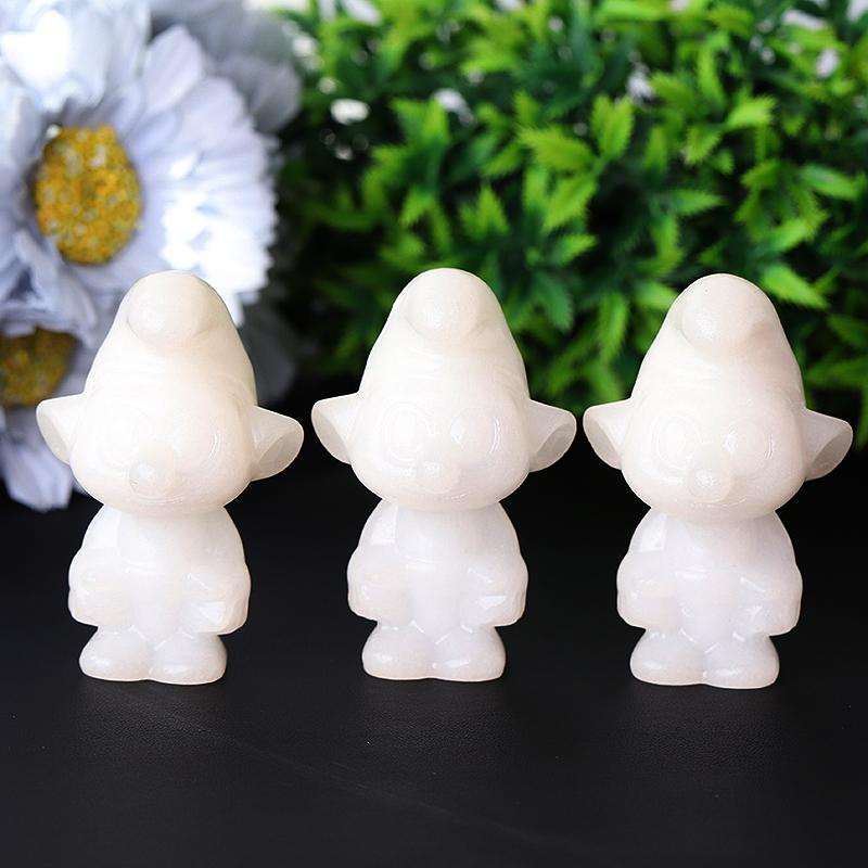 2.6" White Jade The Smurfs Crystal Carvings Wholesale Crystals