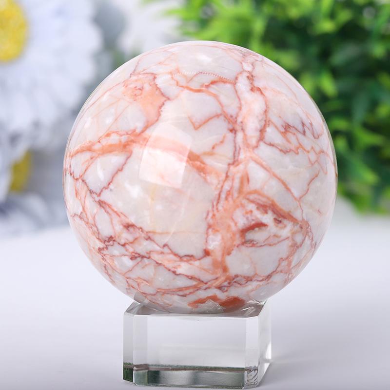 2.5"-4.5" Red Line Sphere Wholesale Crystals