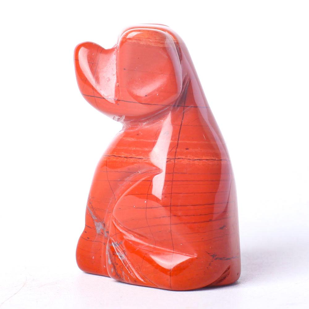 1.5" Red Jasper Dog Figurine Crystal Carvings Wholesale Crystals