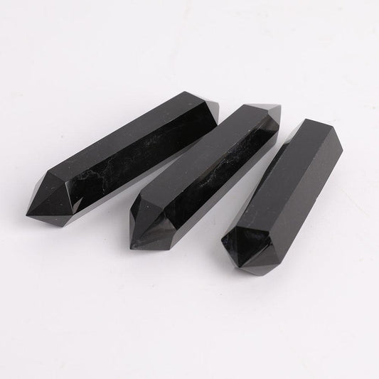 Black Obsidian Double Terminated Points Wholesale Crystals