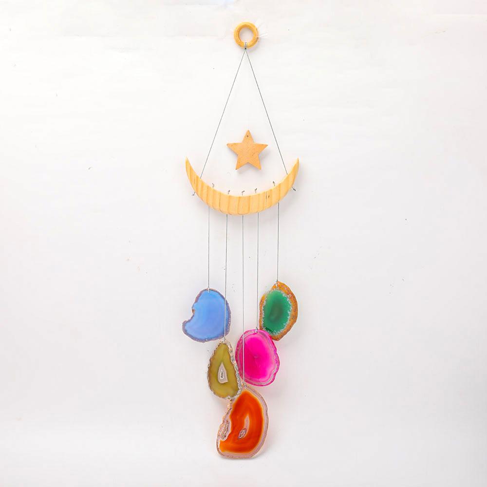 Agate Colorful Wind Chimes Hanging Ornament Wholesale Crystals