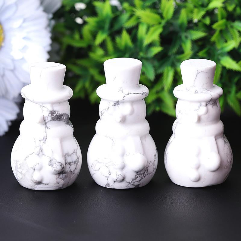 2.35" Howlite Snowman Crystal Carvings Wholesale Crystals