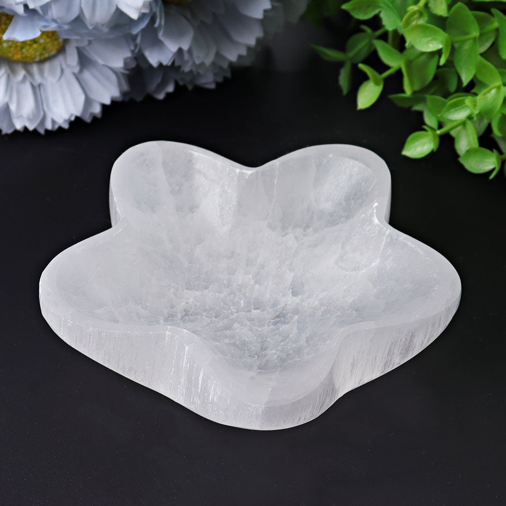 4" Flower Shape Selenite Bowl Wholesale Crystals