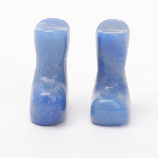 1.5" Set of 2 Blue Aventurine Boots Carvings for Christams Decor Wholesale Crystals