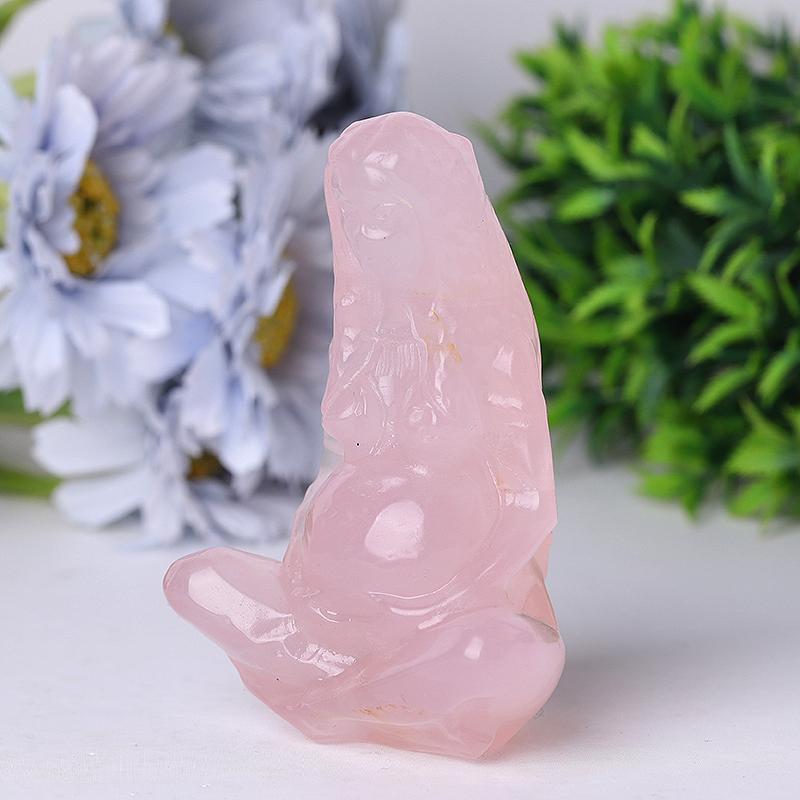 3.9" Rose Quartz Mother Earth Crystal Carvings Wholesale Crystals