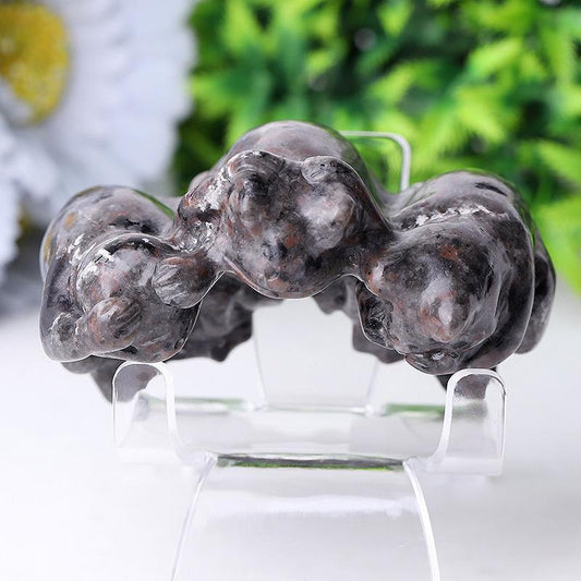 3" Yooperlite Frog See No Evil, Hear No Evil, Speak No Evil, Crystal Carvings Wholesale Crystals