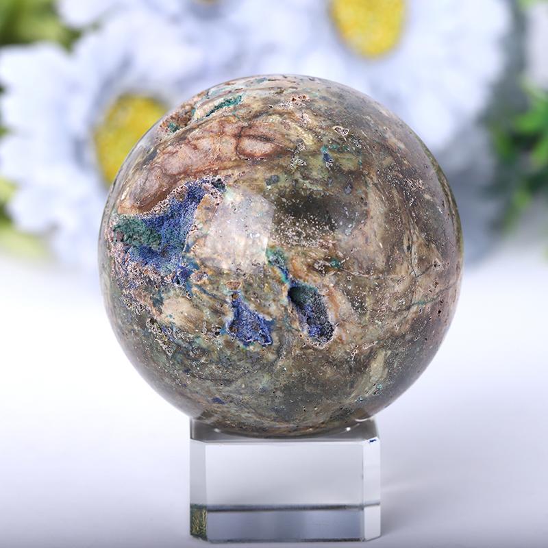 2.0"-4.0" Azurite Druzy Sphere Wholesale Crystals