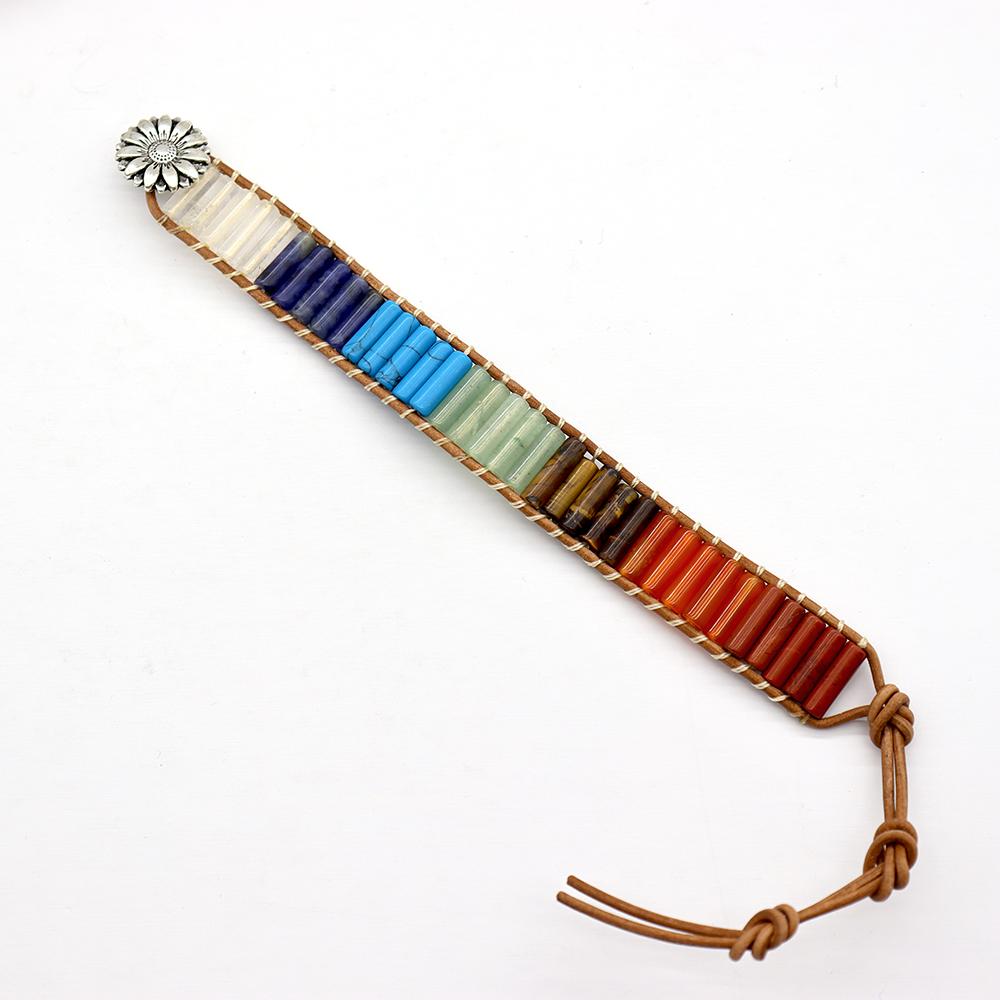 Boho Handmade Natural Crystal Healing 7 Chakra Bracelets Wholesale Crystals