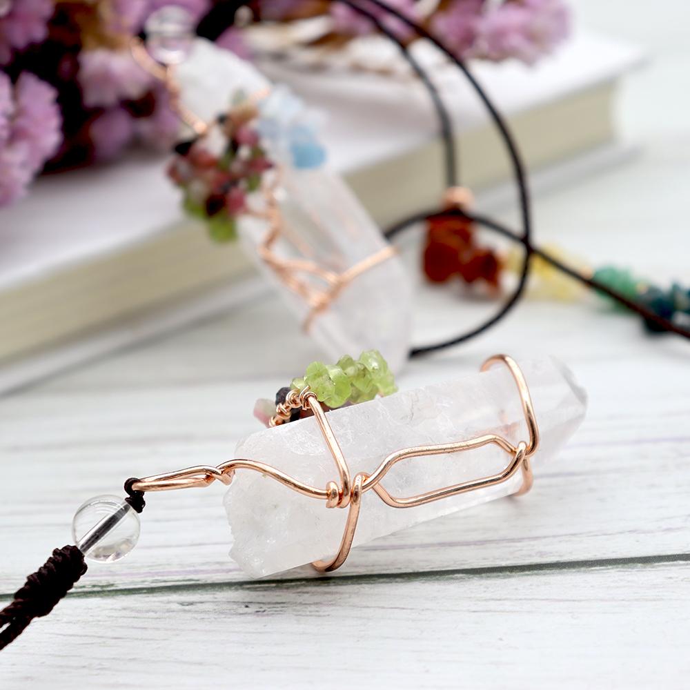 Clear Quartz Life Tree Chakra Necklace Wholesale Crystals