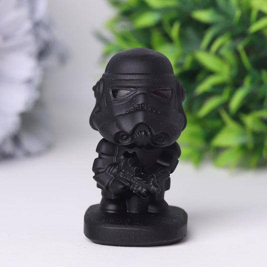 2.5" Black Obsidian Darth Vader Crystal Carvings Wholesale Crystals