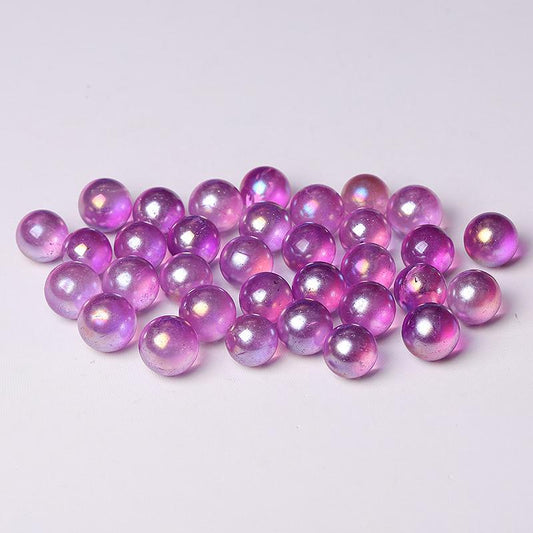 0.5-0.7'' High Quality Purple Aura Crystal Spheres Crystal Balls for Healing Wholesale Crystals