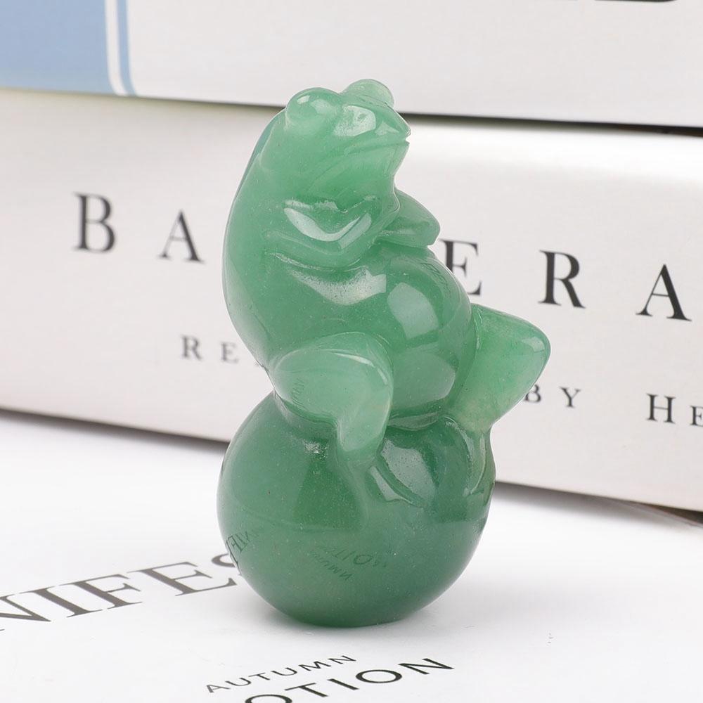 Green Aventurine Crystal Carving Frog Wholesale Crystals