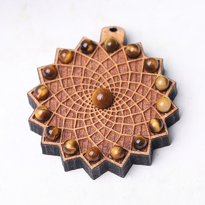 Wooden Chakra Crystal Pendant Wholesale Crystals