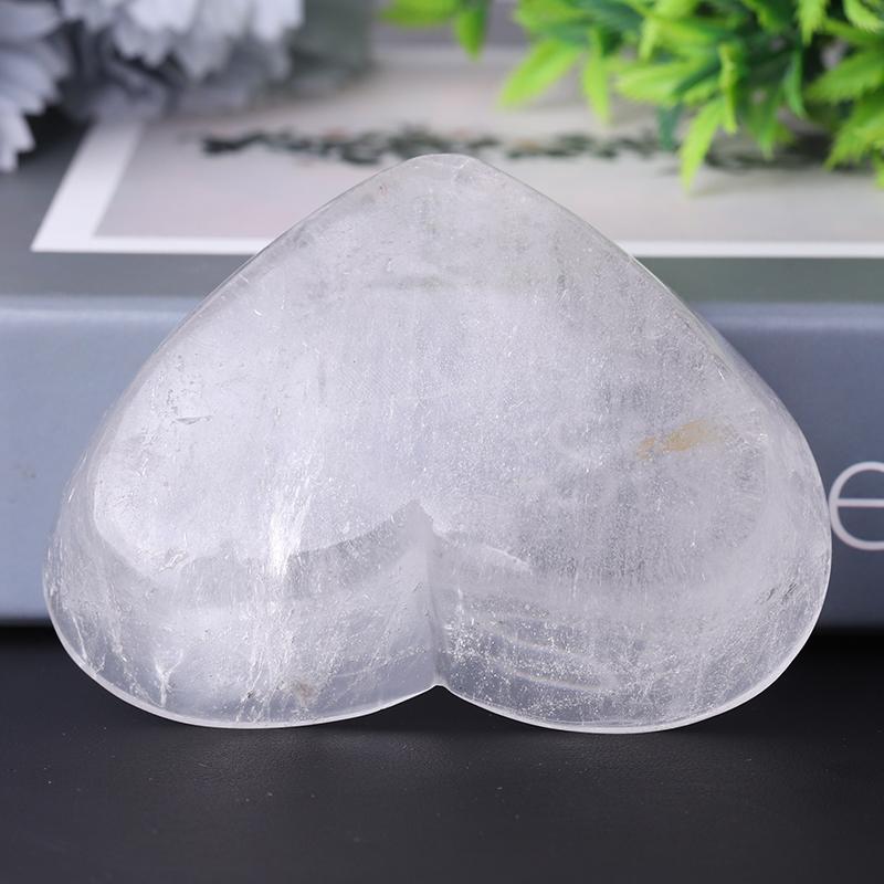 3.5" Clear Quartz Heart Shape Bowl Crystal Carvings Wholesale Crystals