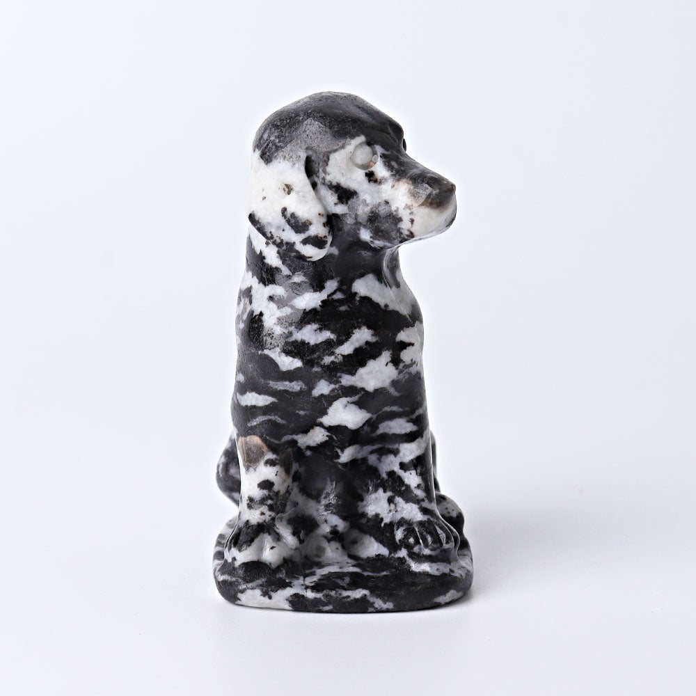 3" Zebra Jasper Dog Crystal Carvings Wholesale Crystals