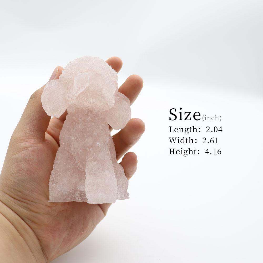 Resin Dog Figurines with Rose Quartz Gravel Toy Poodle for Kids Gifts Wholesale Crystals