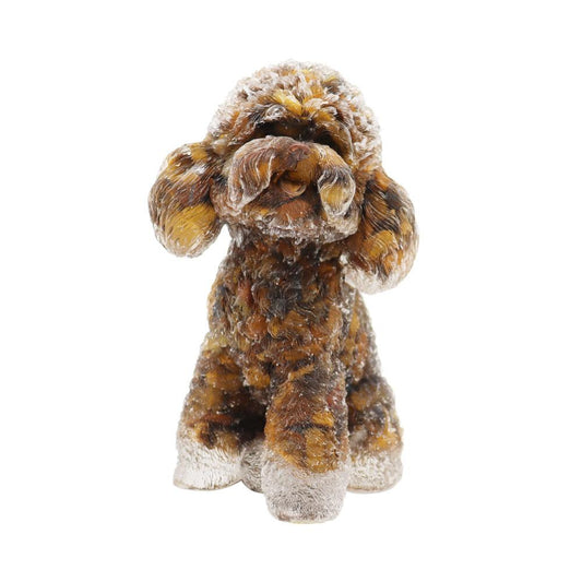 Resin Dog Figurines with Tiger Eye Gravel Toy Poodle for Kids Gifts Wholesale Crystals