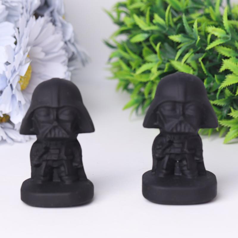 2.5" Black Obsidian Darth Vader Crystal Carvings Wholesale Crystals