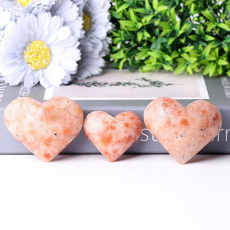 1.8"-2.5" Golden Strawberry Quartz Heart Shape Crystal Carvings Wholesale Crystals