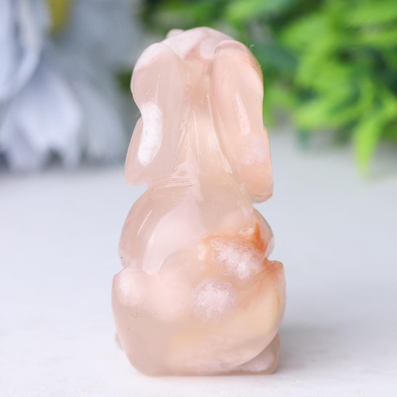 2" Flower Agate Elephant Crystal Carvings Wholesale Crystals