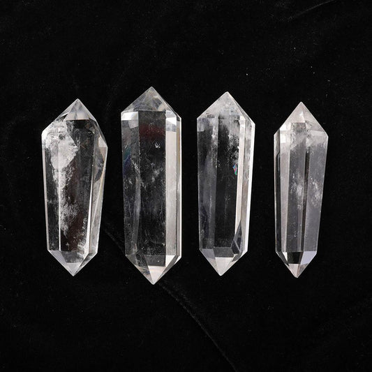 Set of 4 Clear Quartz Double Terminated Points Wholesale Crystals