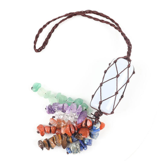 Natural Raw Clear Crystal Healing Stone Chakra Tassels Hanging Ornament Wholesale Crystals