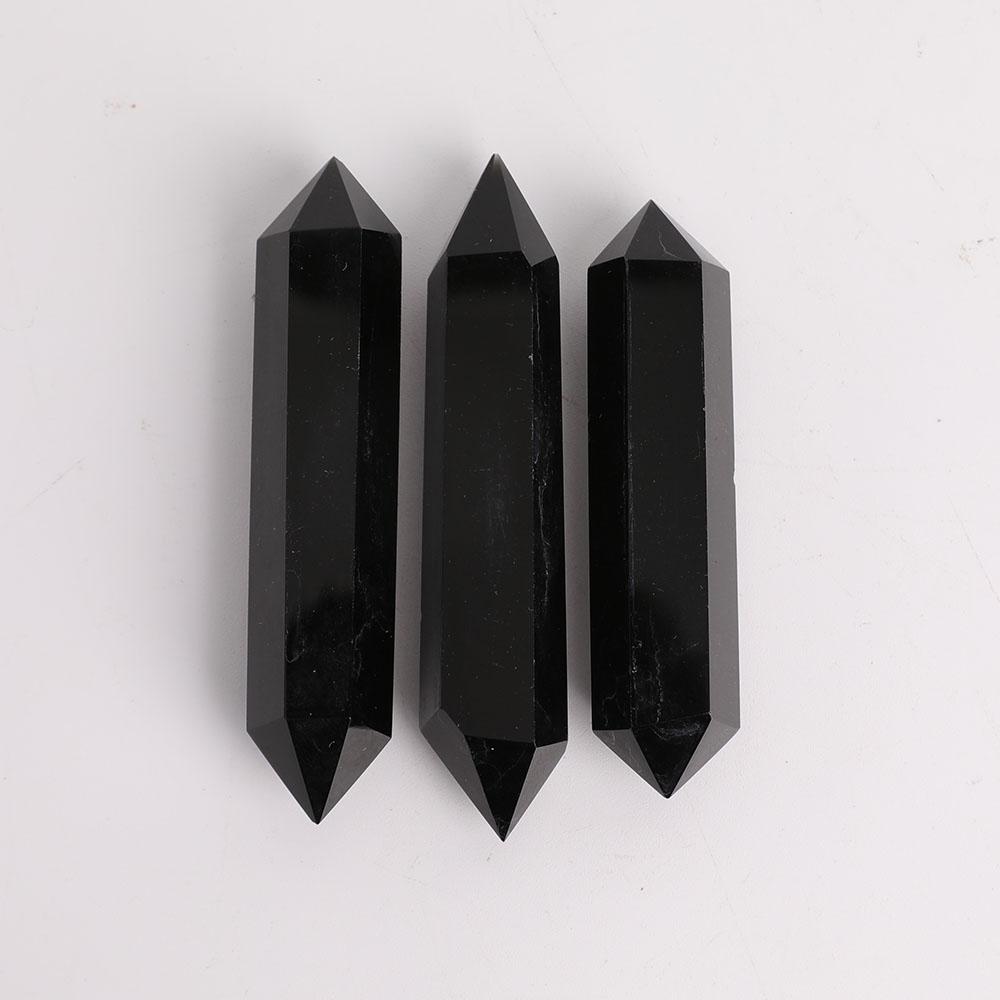 Black Obsidian Double Terminated Points Wholesale Crystals