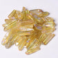 Drilled Yellow Aura Quartz Crystal Points Raw Rough Clear Rock Quartz Sticks Wholesale Crystals