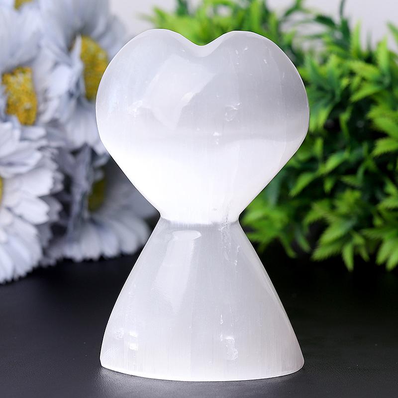 4.2" Healing Selenite Heart Shape Tower Wholesale Crystals